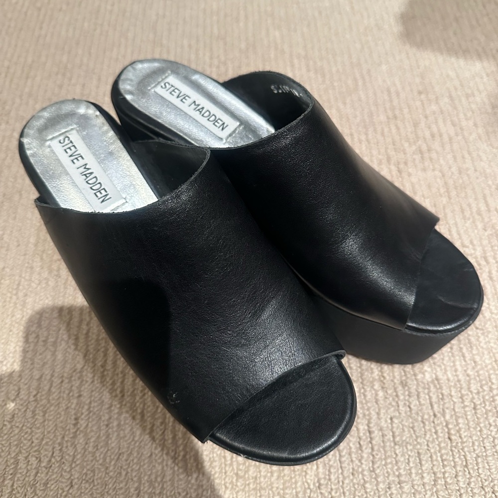 Steve Madden Black Women's Slide Sandals